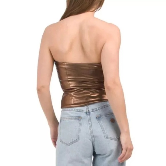 Zara Bronze Gold Corset Tube Top - Picture 2 of 6